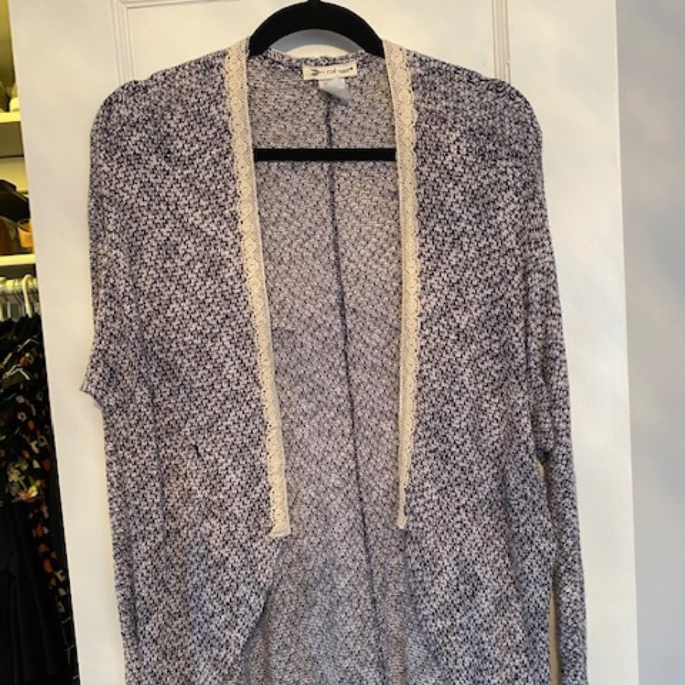 Francesca's Navy & Creme Cardigan S